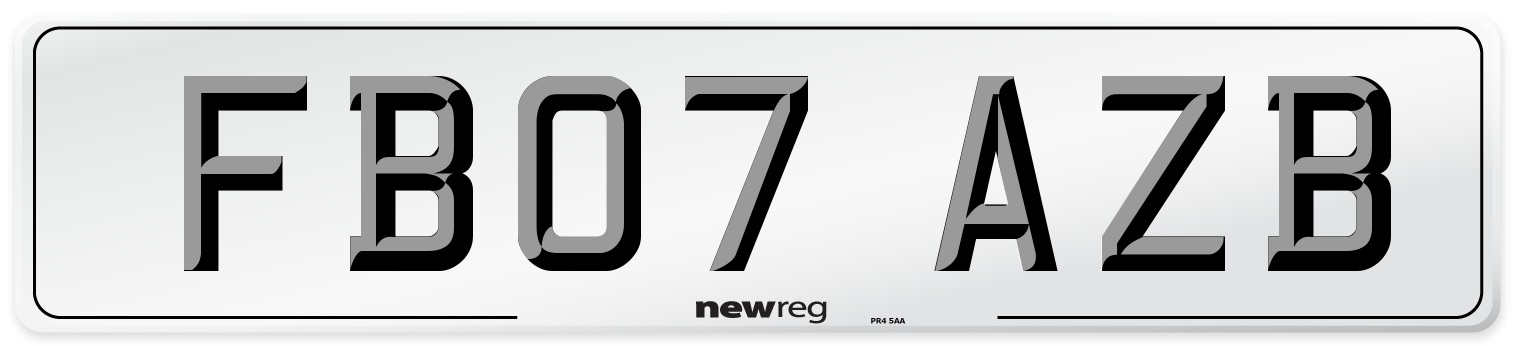 FB07 AZB Number Plate from New Reg